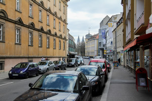 Blick durch die Münzstraße im Stadtteil Peter Viertel.