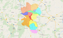 Die Würzburger Stadtteile auf einer Google-Map