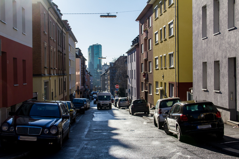 Blick in den Stadtteil Grombühl in Würzburg.