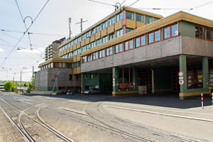 Betriebshof Sanderau der Würzburger Straßenbahn.