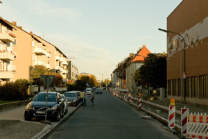 Bauarbeiten in der Weißenburgstraße im Oktober 2010.
