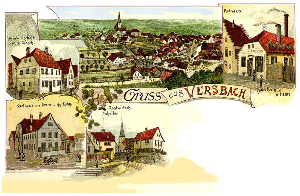 Historische Postkarte aus Versbach