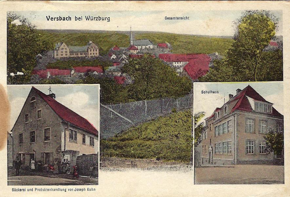 Historische Postkarte aus Versbach aus dem Jahr 1926.