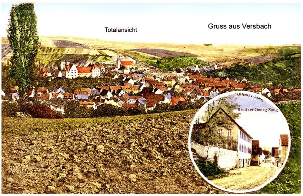 Historische Postkarte aus Versbach.