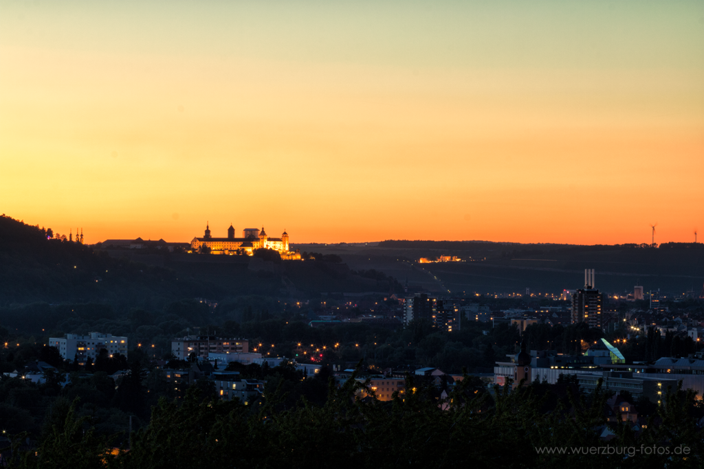 Blick auf Würzburg, gesehen aus Heidingsfeld.