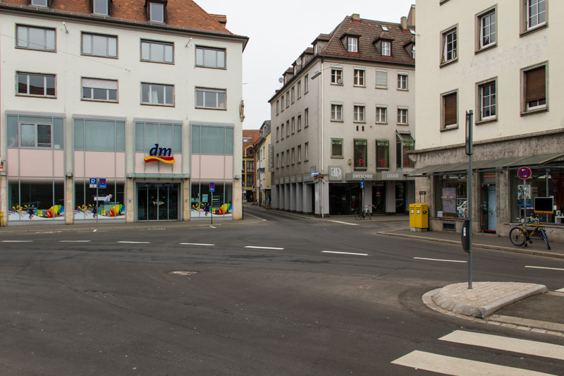 Blick in die Eichhornstraße aus der Spiegelstraße
