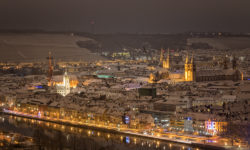 Blick auf Würzburg in einer Winternacht 2017