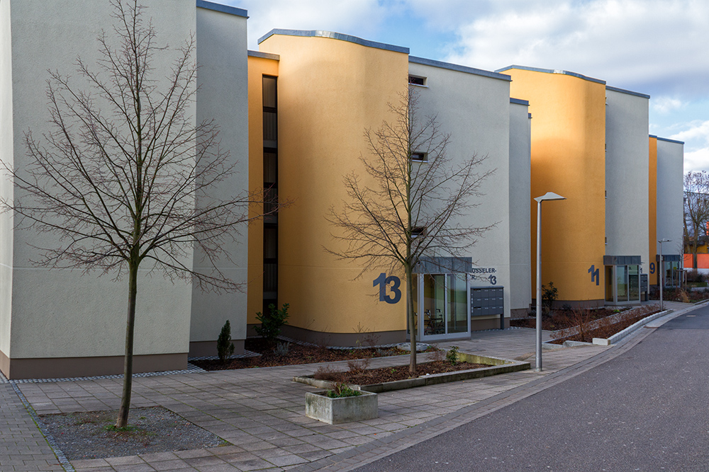 Renovierte Häuser in der Brüsseler Straße am Heuchelhof