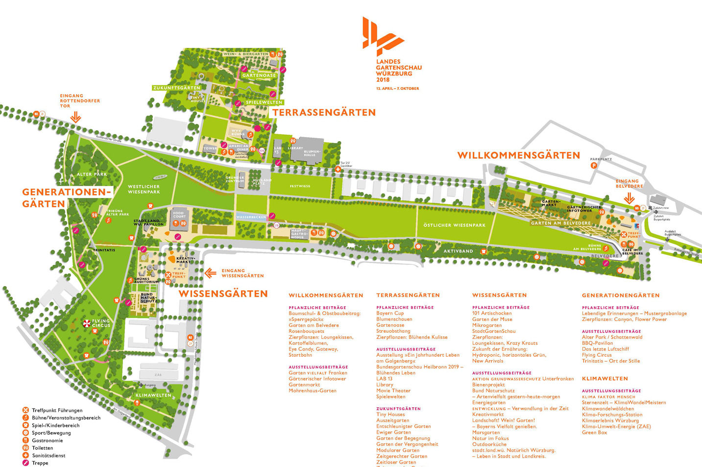 Geländeplan der Landesgartenschau 2018 in Würzburg.