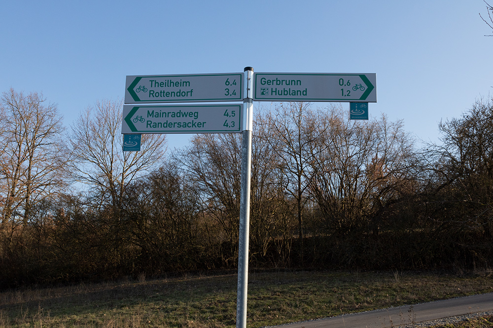 Rund um Gerbrunn gibt es gut ausgebaute Fahrradwege.