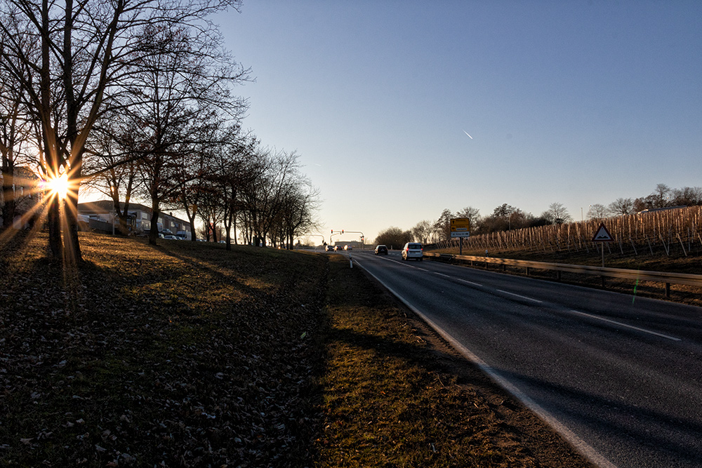An der Kitzinger Straße Richtung des Würzburger Stadtteils Hubland.