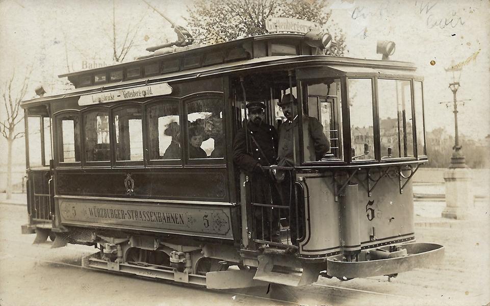 Die elektrische Straßenbahn in Würzburg. (Foto: Archiv Willi Dürrnagel)
