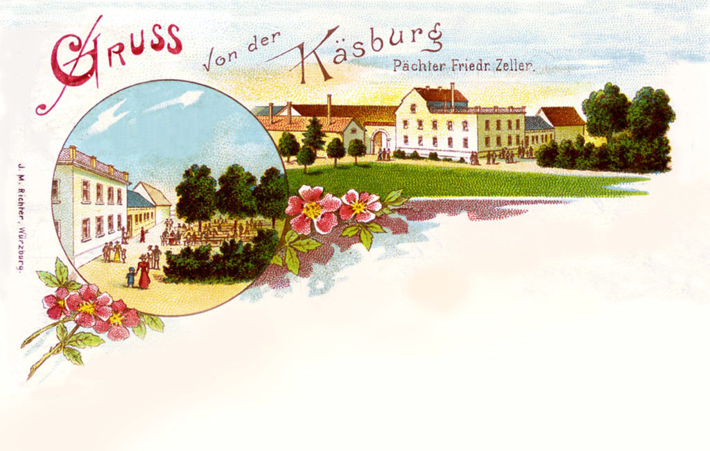 Bei dieser Postkarte aus dem Jahr 1908 hatte man sich wohl verschrieben und schrieb die "Keesburg" fälschlicher Weise mit "Ä". (Quelle: Archiv Willi Dürrnagel)