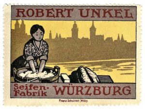 Werbung aus vergangenen Zeiten: Eine sog. Reklamemarke der Firma Unkel. (Grafik: Archiv Willi Dürrnagel)